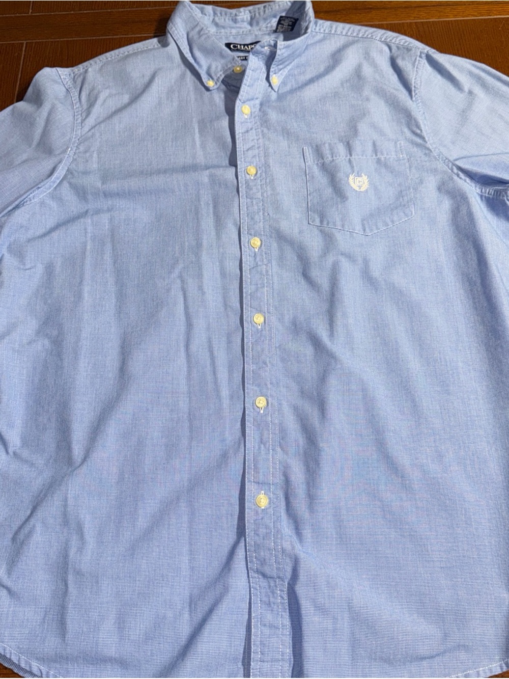 Chaps Easy Care Men's Light Blue Button-Down Oxford Shirt size XL